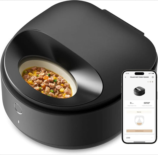 Automatic Cat Feeder Wet Food Refrigerated New Control,Semiconductor Cooling&Chills Wet Food Dispenser,Timed Auto Pet Feeder
