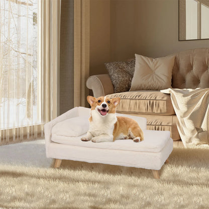 BINGOPAW Elevated Pet Bed Sofa With Waterproof Cozy Pad And Wood Legs