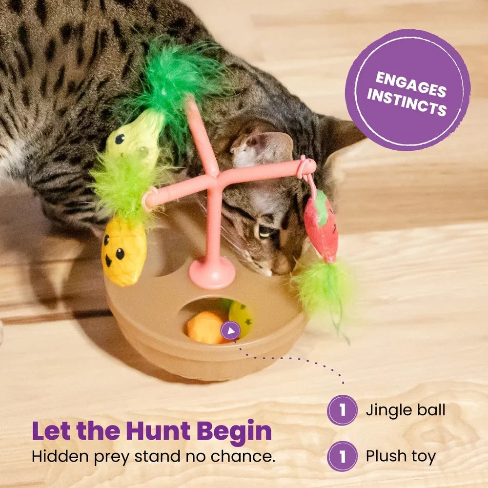 Wobbling Cat Toy Fruit Bowl With Catnip Toys Indoor