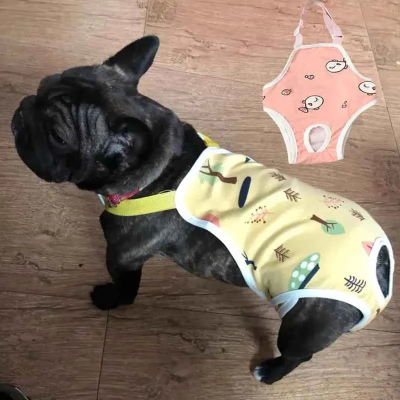 Adjustable French Bulldog Pet Shoulder Strap Physiological Pants Washable Female Dog Underwear Safety Trousers Mascotas Shorts