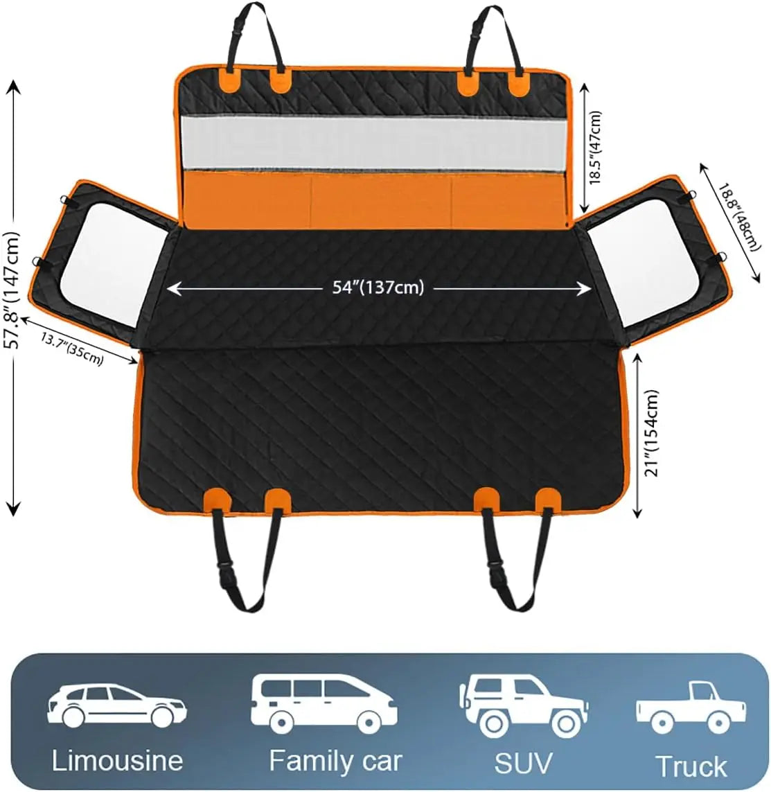 YQXH Dog Car Seat Cover Four Layer Waterproof Protector