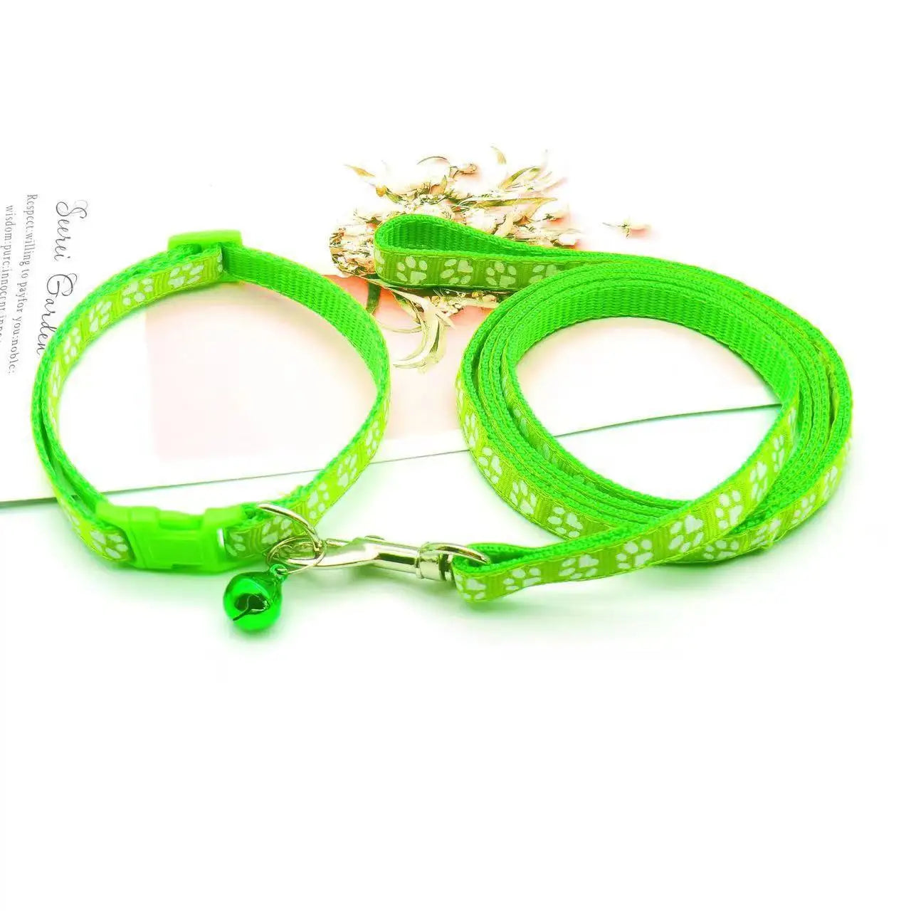 1pc Cute Dog Leash and Collar Set 1.2M for Puppy Cat Traction Rope Dog Collar Harness Durable Walking Pet Supplies Anti-lost