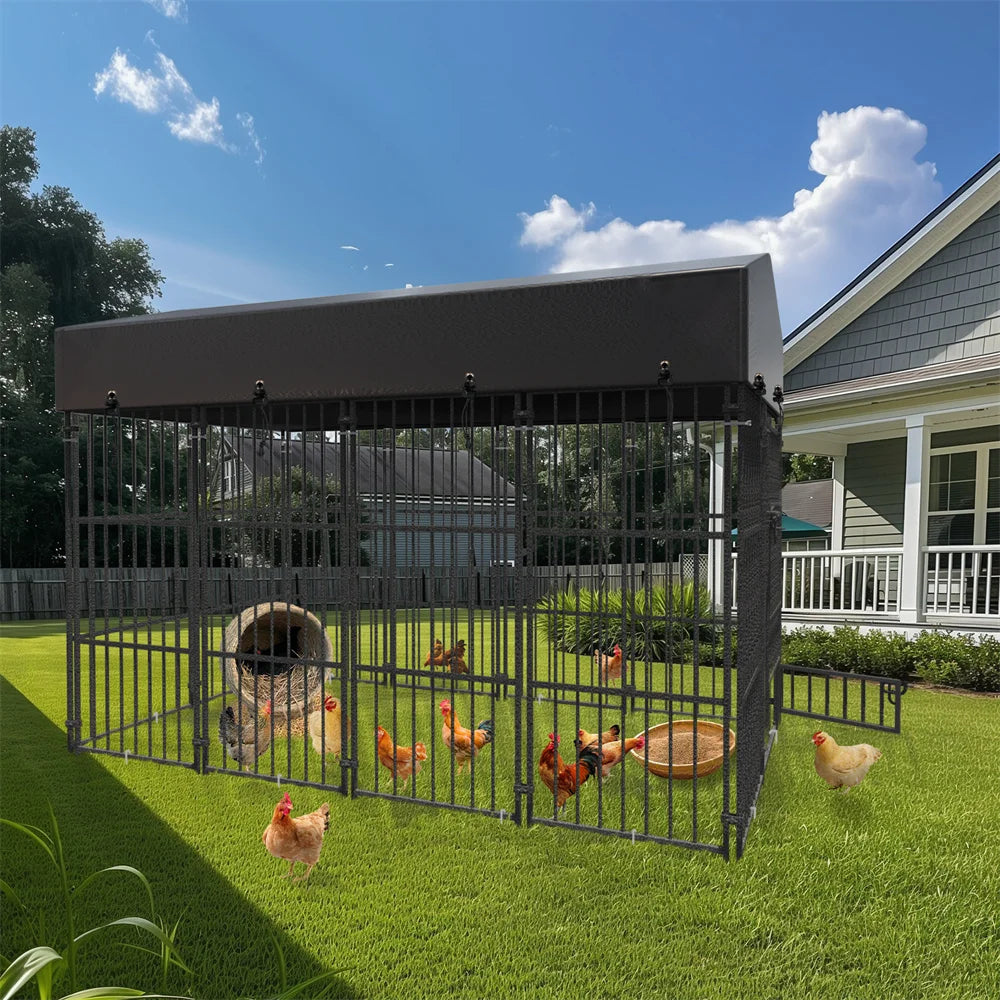 BORWARTH Heavy Duty Dog Kennel Welded Metal Playpen Enclosure