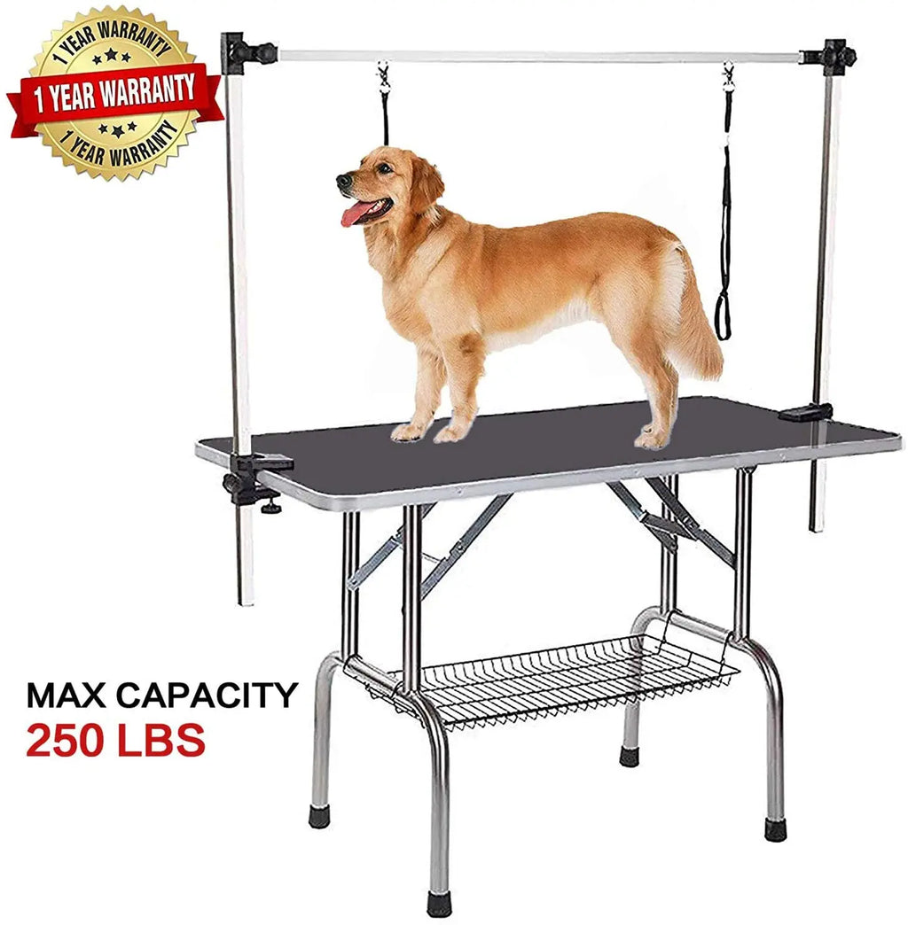 Professional Dog Grooming Table With Arm And Mesh Tray Portable