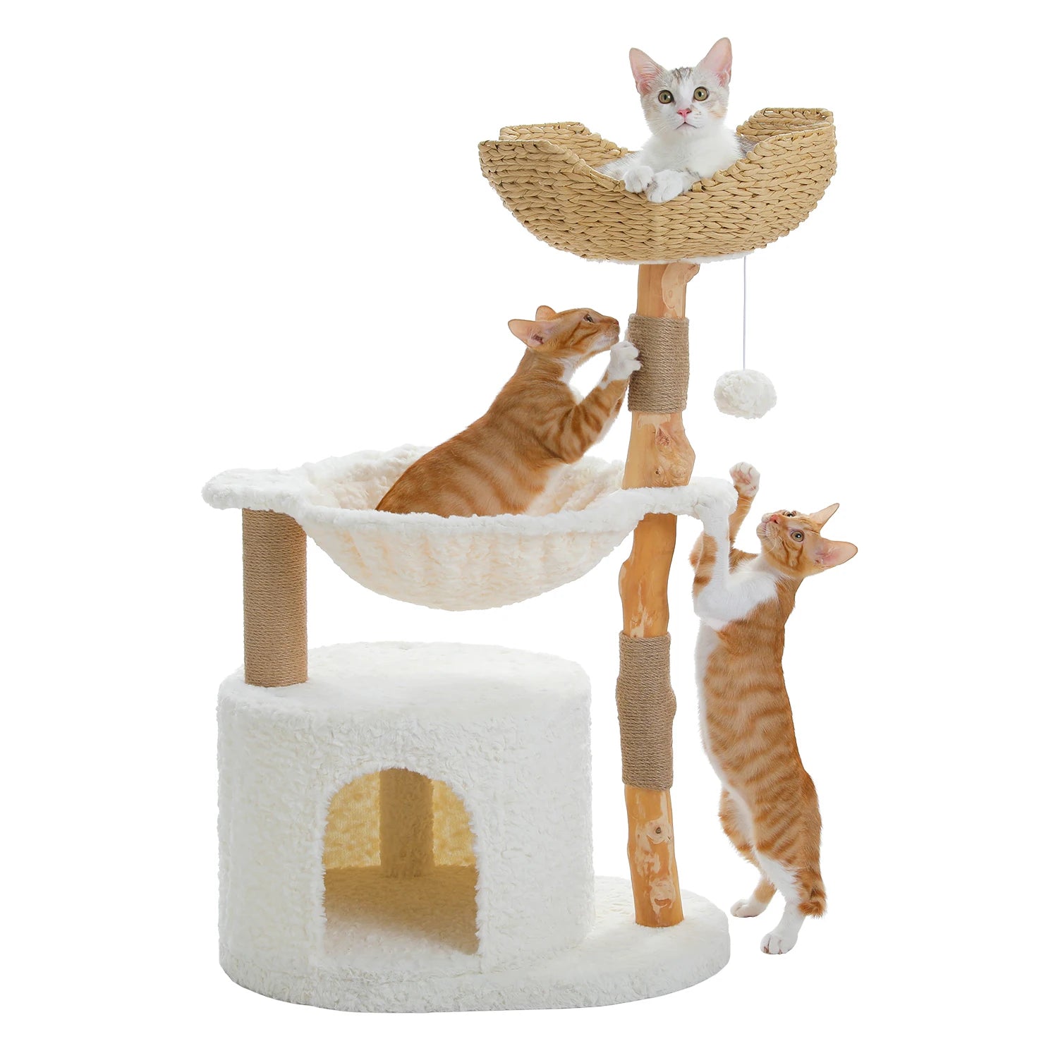 PAWZ Road Cat Tree Tower With Natural Wood Scratching Posts