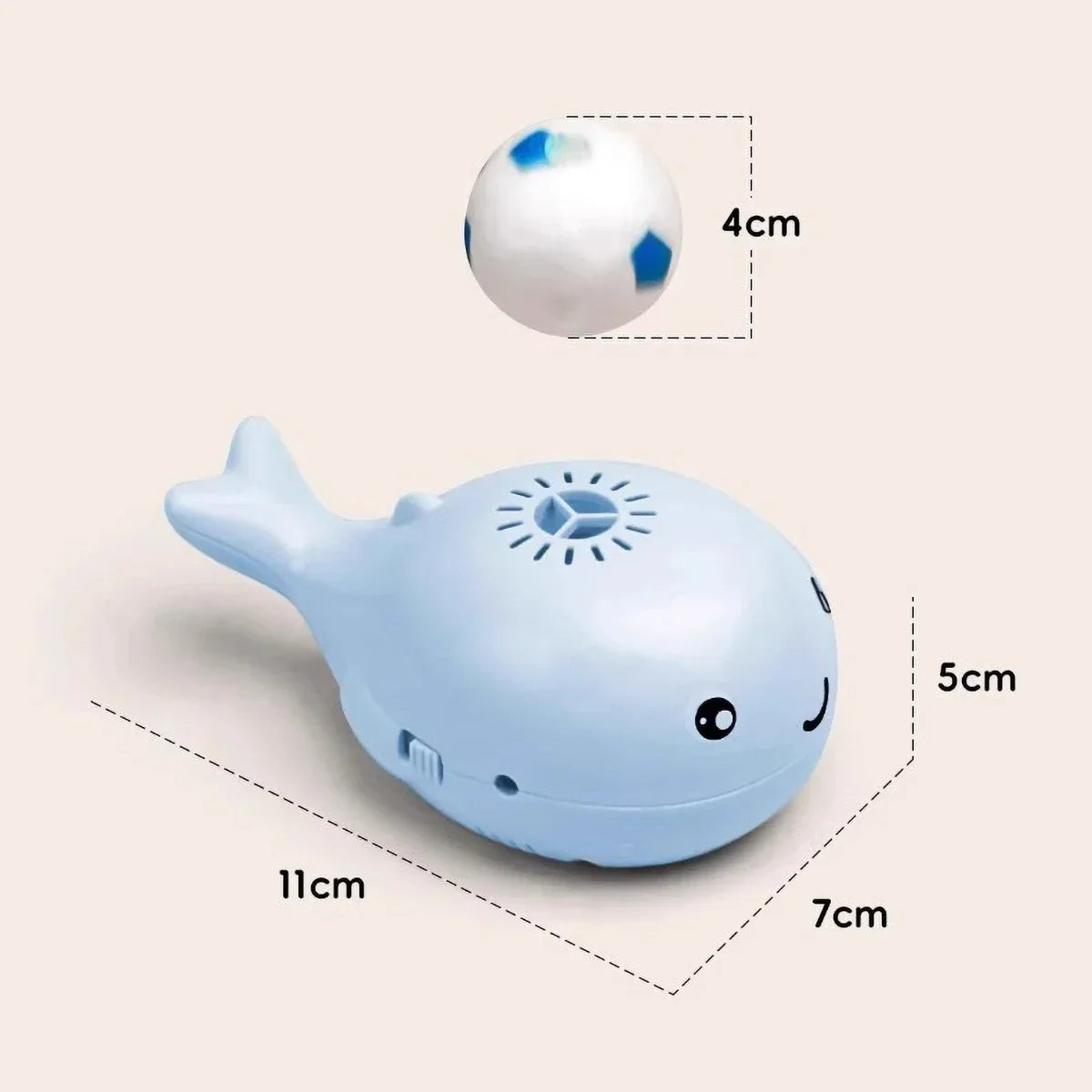 Interactive Cat Toy Whale Jet Ball Electric USB Dual Fan