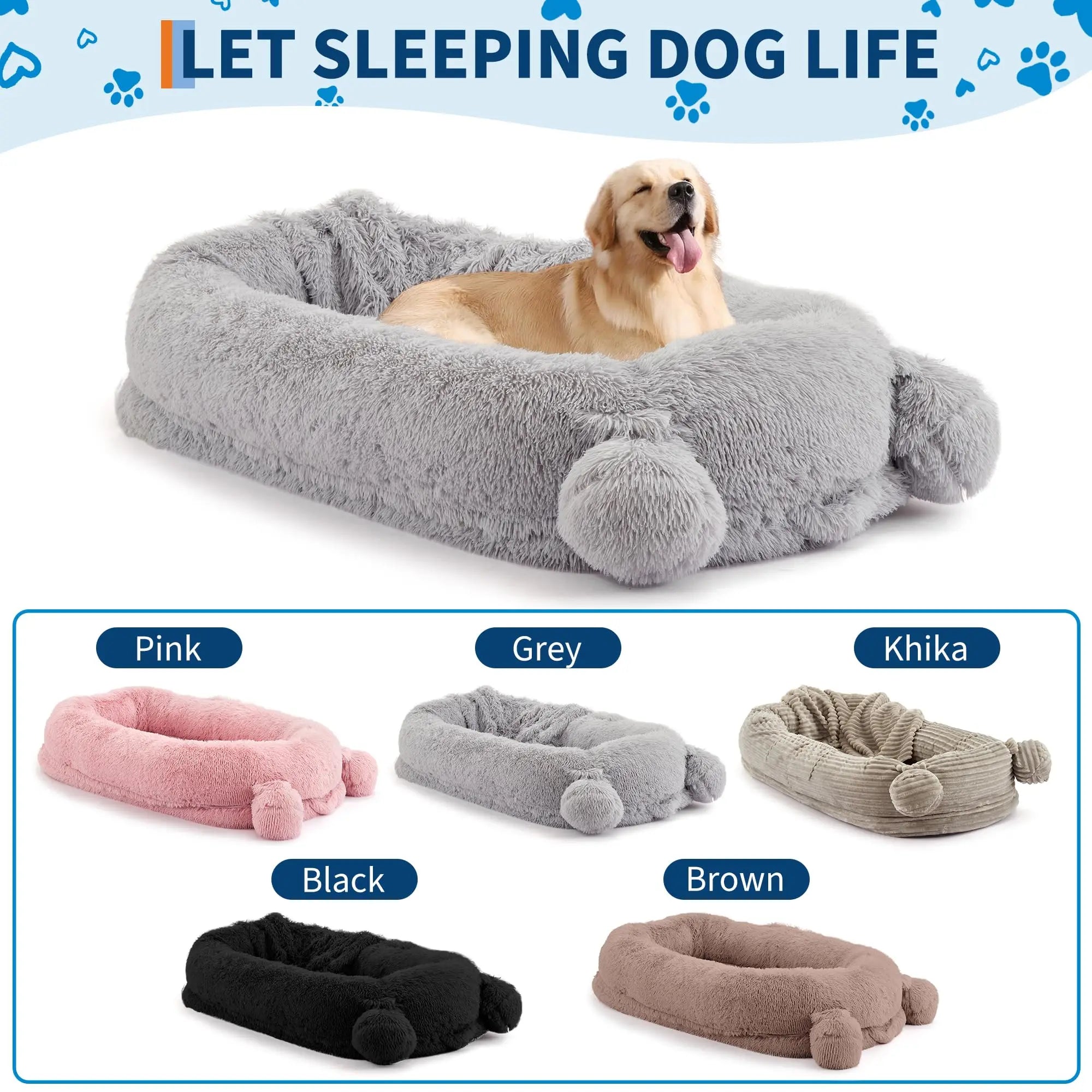 HiMISSCN Dog Bed for Adults and Pets With Removable Cover