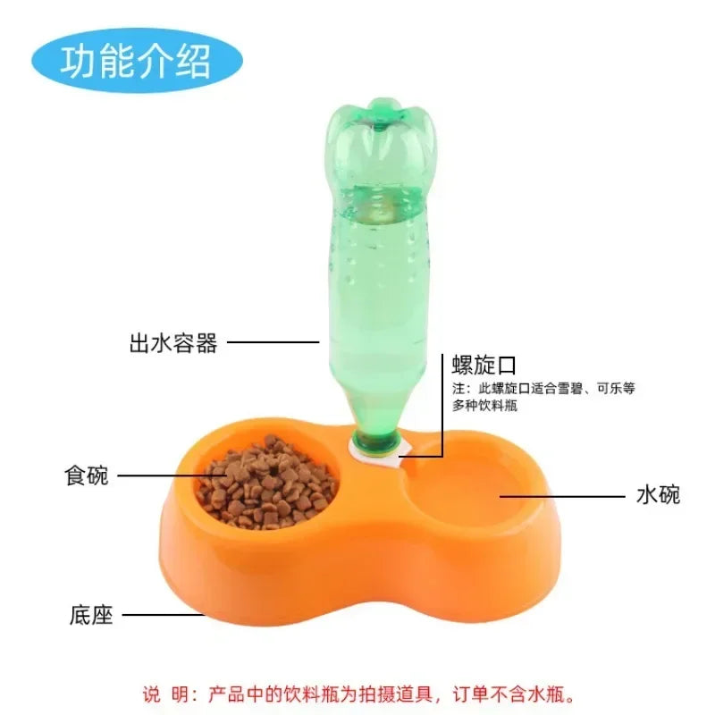 Dual Port Dog Automatic Water Dispenser Feeder Utensils Bowl Cat Drinking Fountain Food Dish Pet Bowl Cats Pet Dogs Pet Feeder