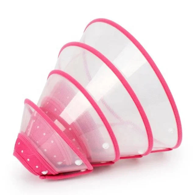 Closure Adjustable Pet Cone Collar For Dogs And Cats Recovery