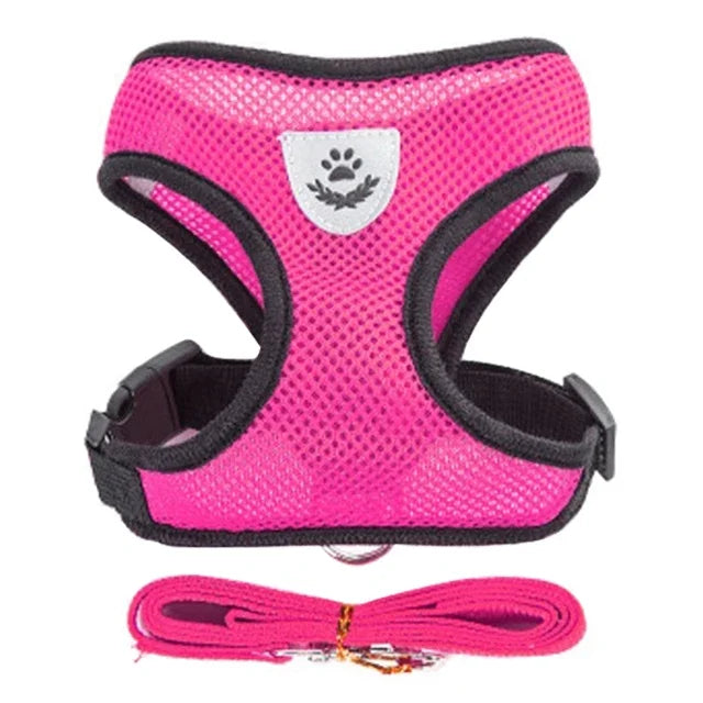 Cat Harness Vest With Adjustable Polyester Mesh Leash For Pets