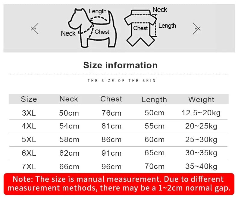 Thick Accessories Medium Large for Jacket 3XL-7XL Wool Dog Big Windproof Winter Pet Dogs Lambs Clothes Coat