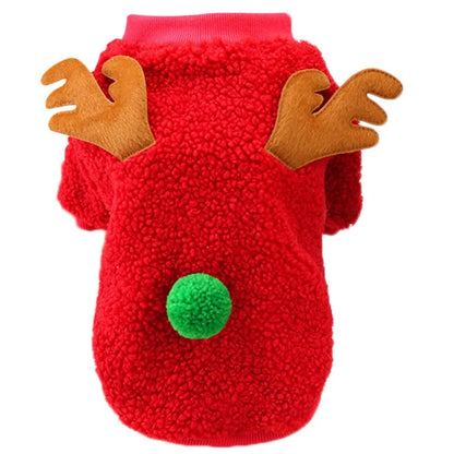 Christmas Pet Clothes Warm Fleece Dog Sweaters Puppy Cat Winter Coats Clothing for Small Dogs Puppy Cat Chihuahua Costume
