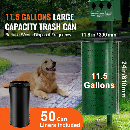 Dog Waste Station With Hand Wash Bottle Bag Dispenser Outdoor