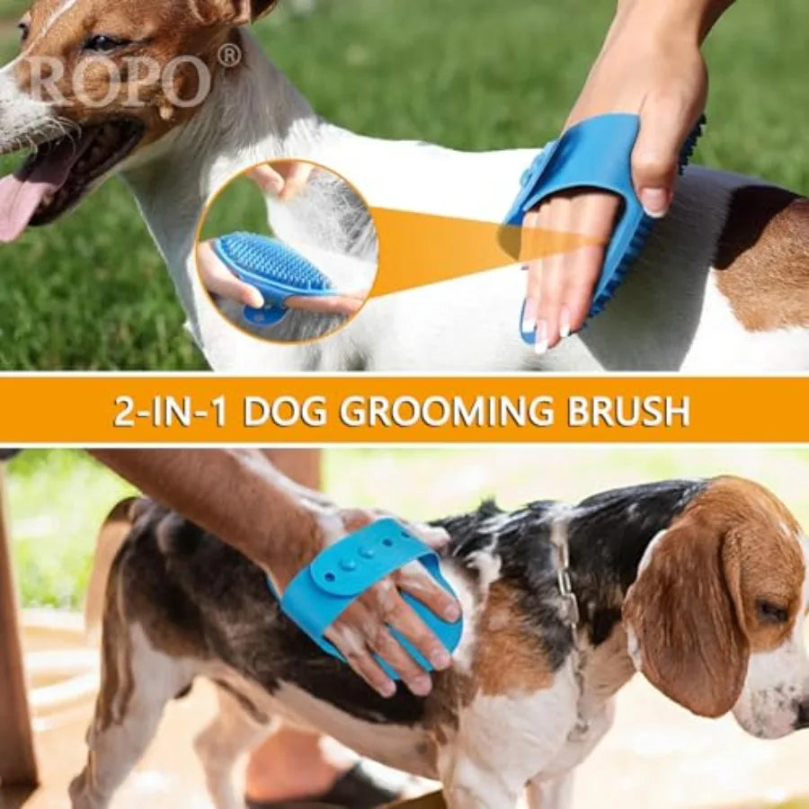 Hign-concerned ROPO Dog Grooming Brush With Adjustable Ring Handle