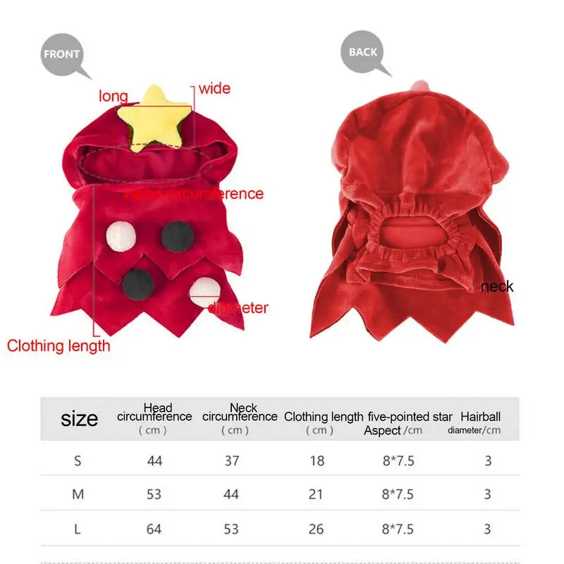 High-concerned Christmas Dog Hoodie for Small to Large Pets