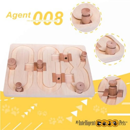 YAO HUI HUANG Agent 008 Interactive Wooden Puzzle Toy for Dogs