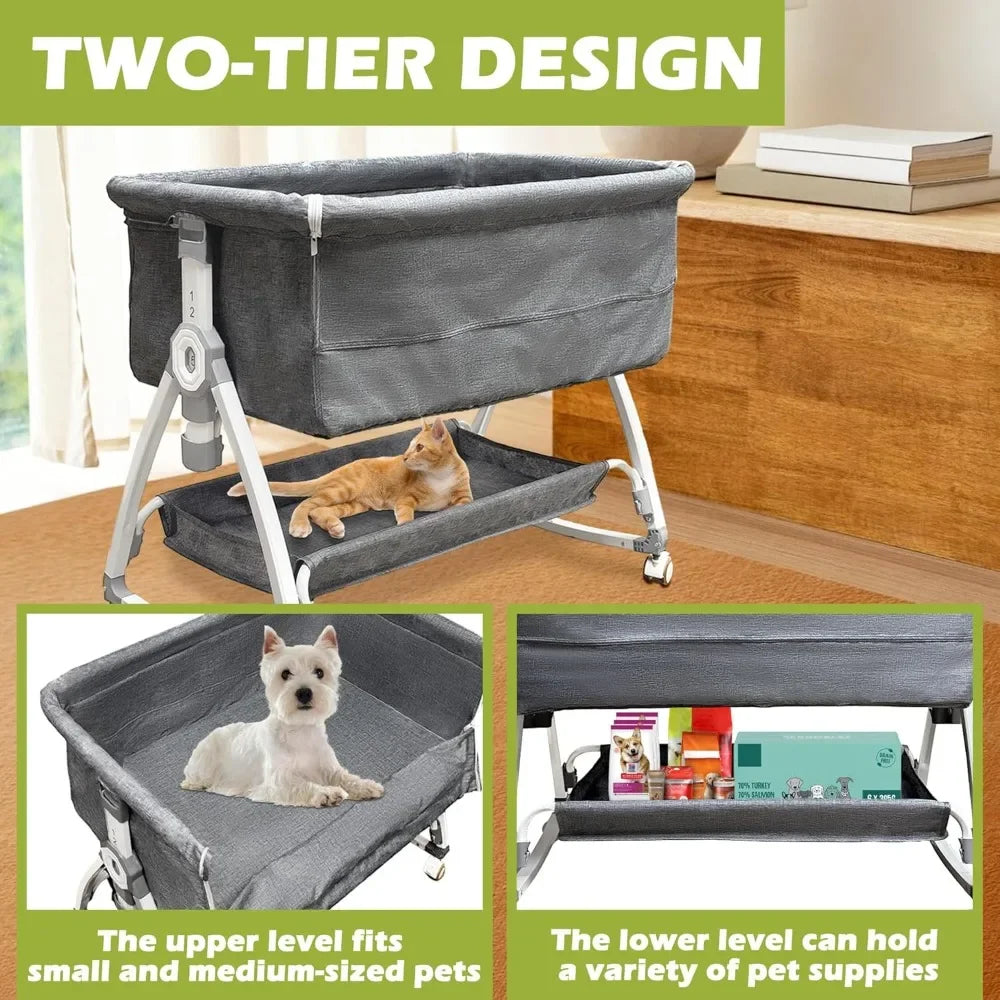 XMSJ Customizable Dog Bunk Bed Adjustable Height for Pets