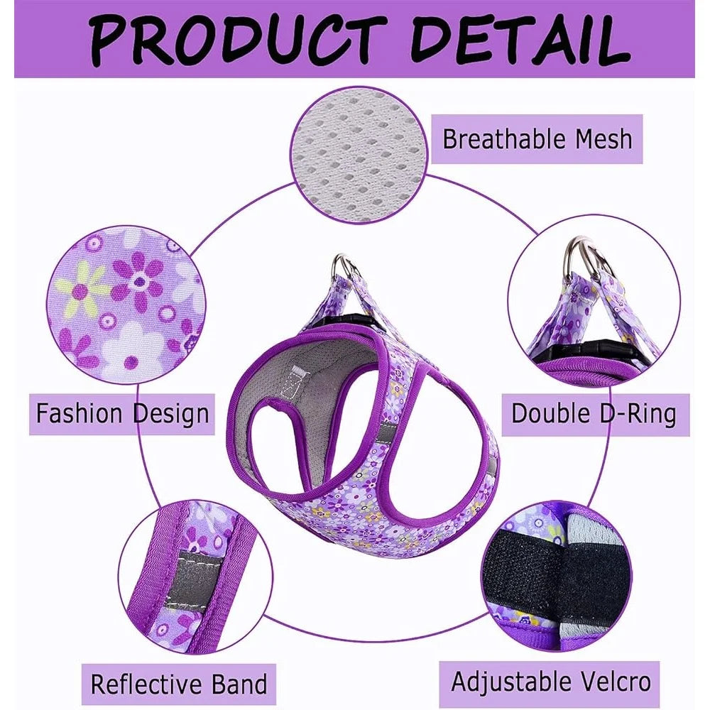 Reflective No Pull Dog Harness Leash Set Padded Mesh Vest