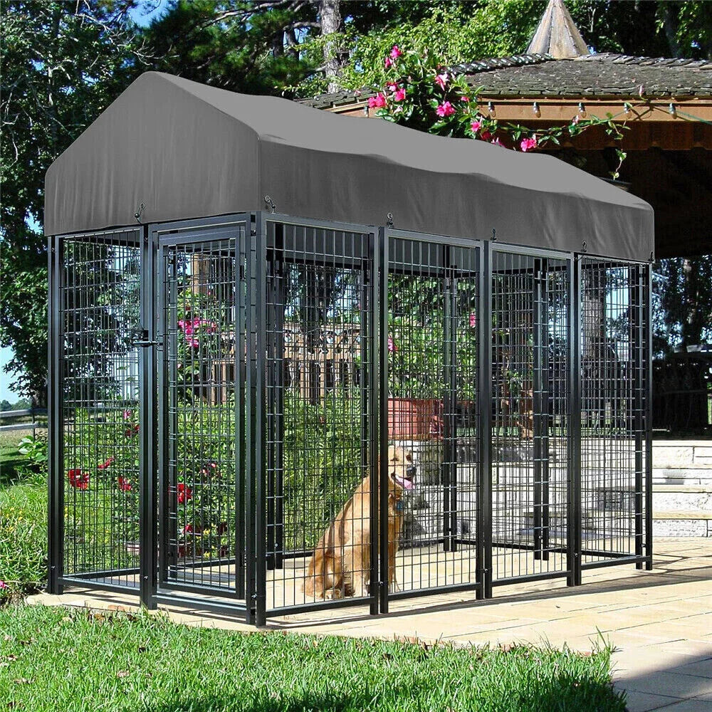 BORWARTH Heavy Duty Dog Kennel Welded Metal Playpen Enclosure