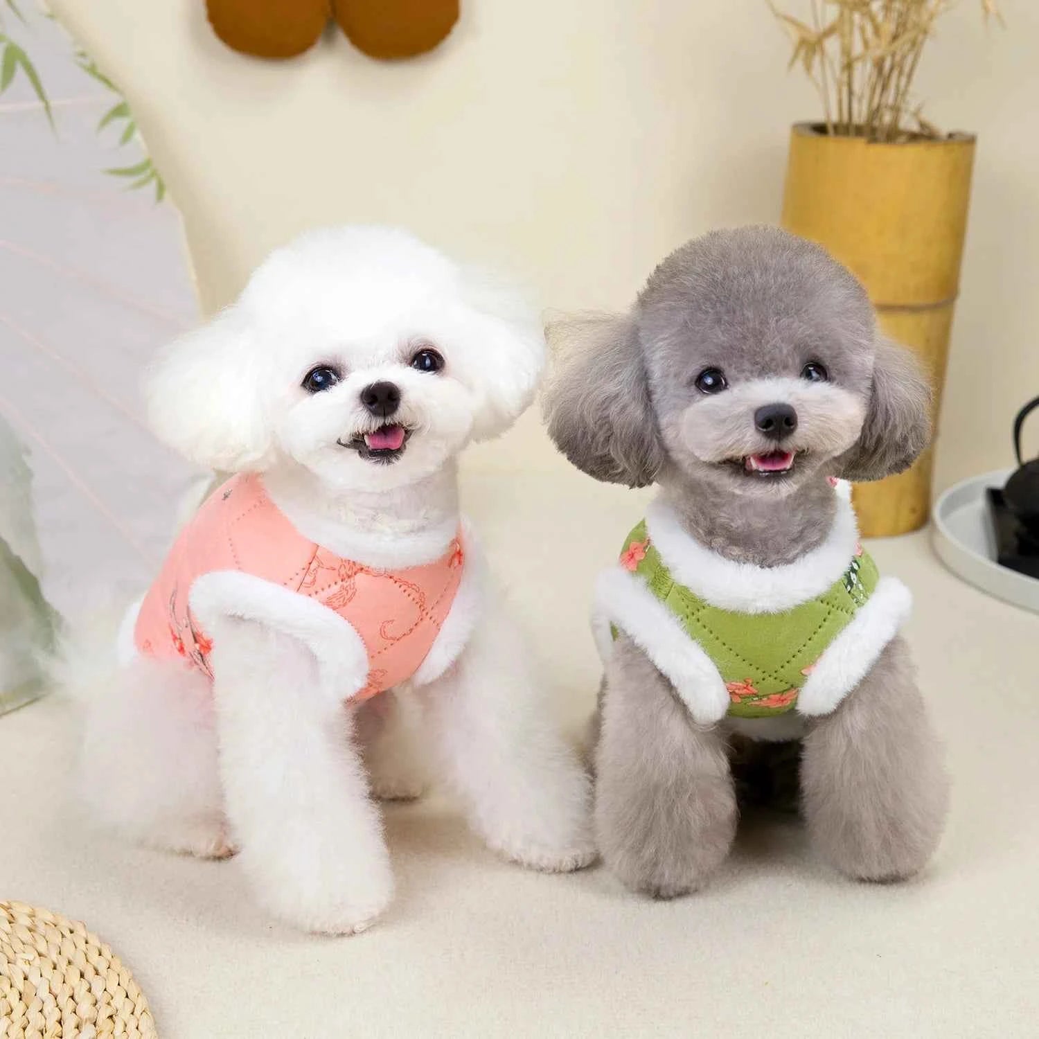 Chinese Style Pet Dog Tang Suit Winter Warm Vest Clothing