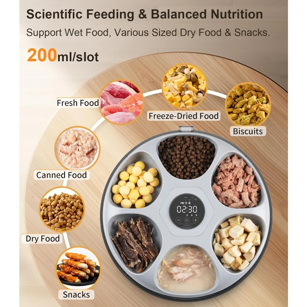 Free Delivery - Automatic Cat Feeder Cordless - Automatic Cat Food Dispenser for Wet Moist Food Rechargeable Auto Feede