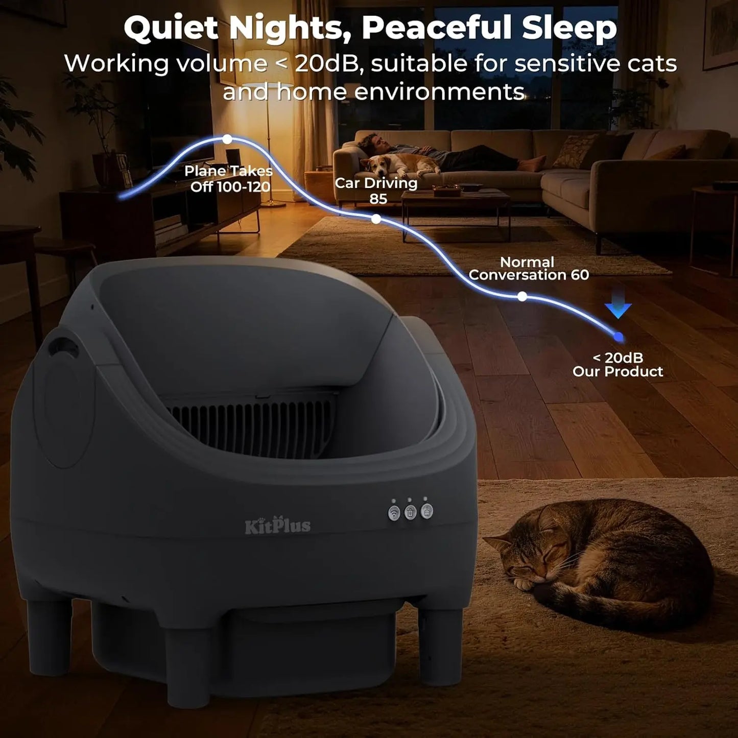 Open Top Self Cleaning Electric Cat Litter Box App Control