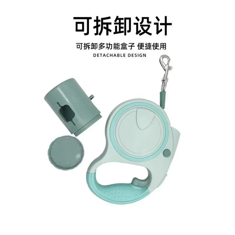 Retractable Led Dog Leash With Reflective Durable Dispenser