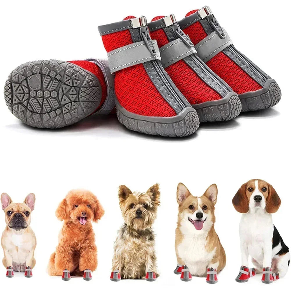 Anti Slip Dog Shoes For Small Dogs Breathable Puppy Boots 4 Pack