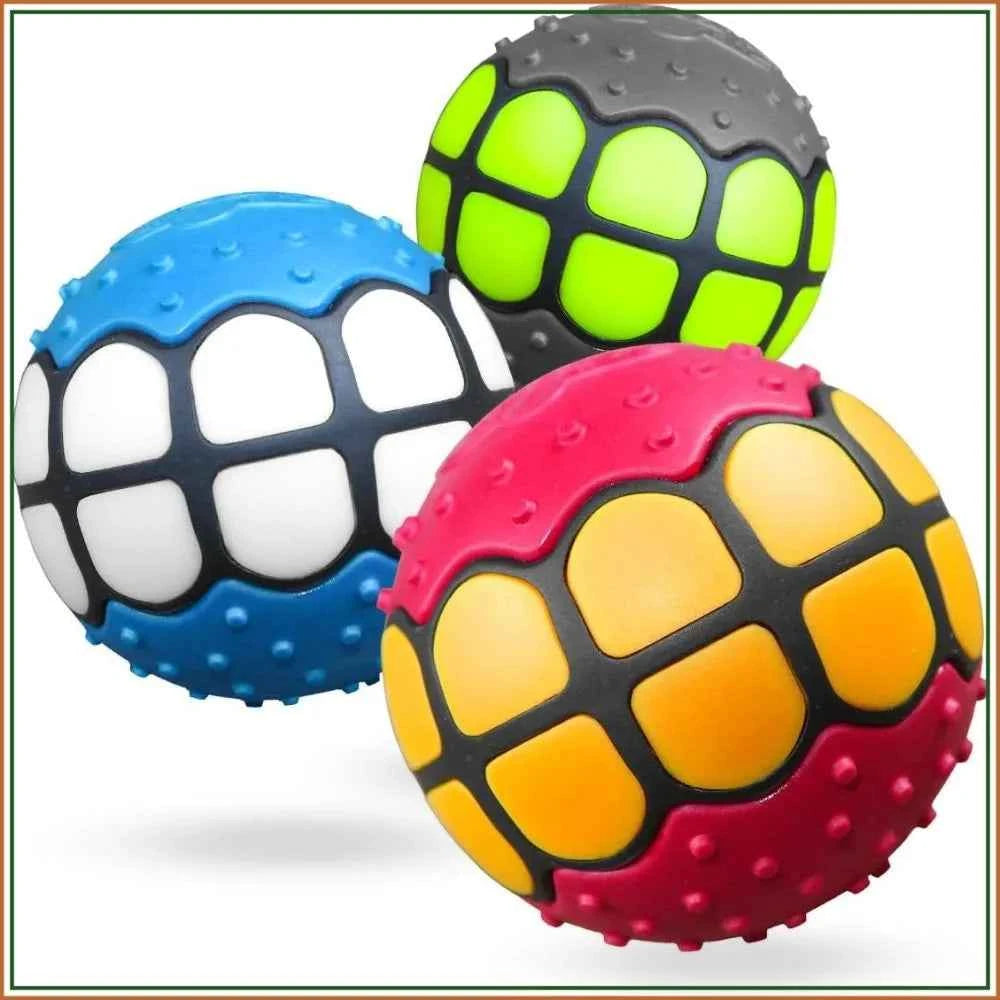 Dog Balls Toys Squeaky Fetch - Rubber Funny Ball Gifts for Large Medium Dogs