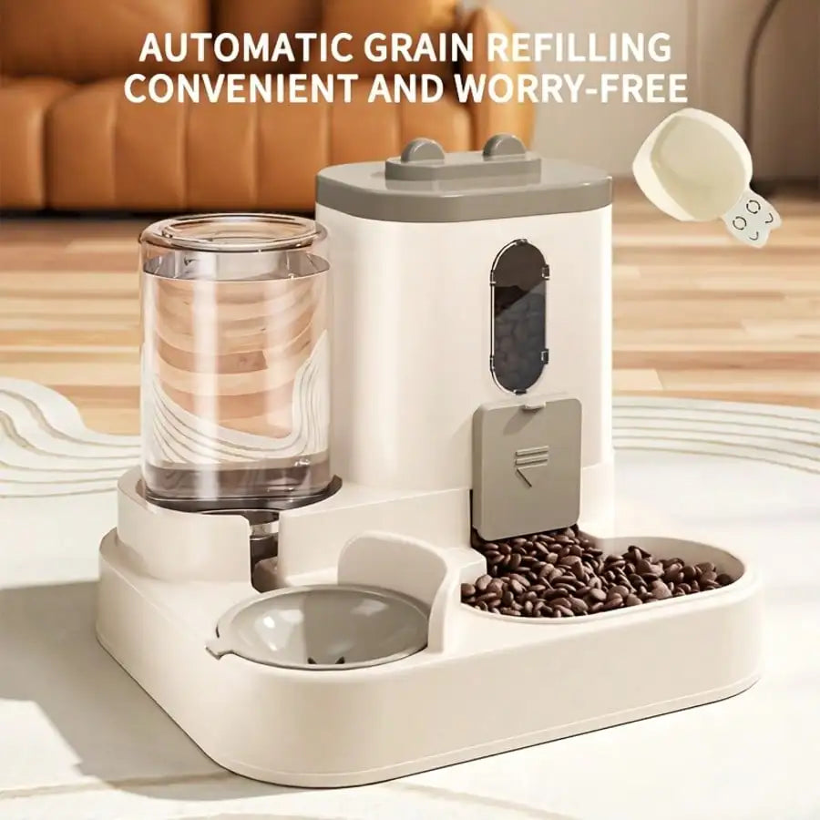 2 In 1 Automatic Cat Feeder Water Dispenser Dual Purpose Auto Portion Control Pet Food Water Bowl for Small Dogs Kittens