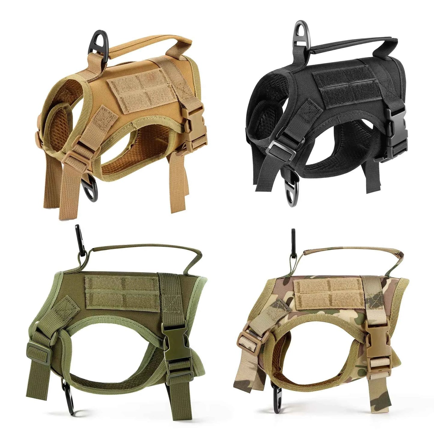 Tactical Cat Harness Vest and Leash Set Adjustable Escape Proof Soft Mesh with Handle Outdoor Walking Pet Training Supplies