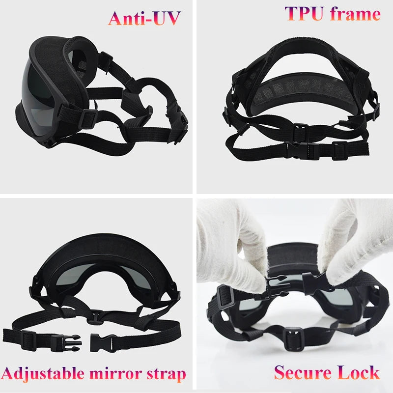 PETRAVELCN Dog Goggles Sunglasses Anti UV Windproof Eyewear