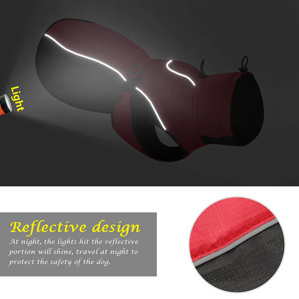 Waterproof Reflective Raincoat For Dogs With Soft Lining Jacket