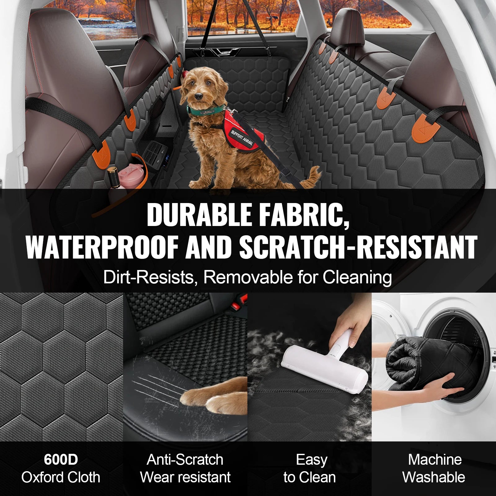 SucceBuy Back Seat Extender Dog Car Seat Cover Hammock With Mesh Pocket