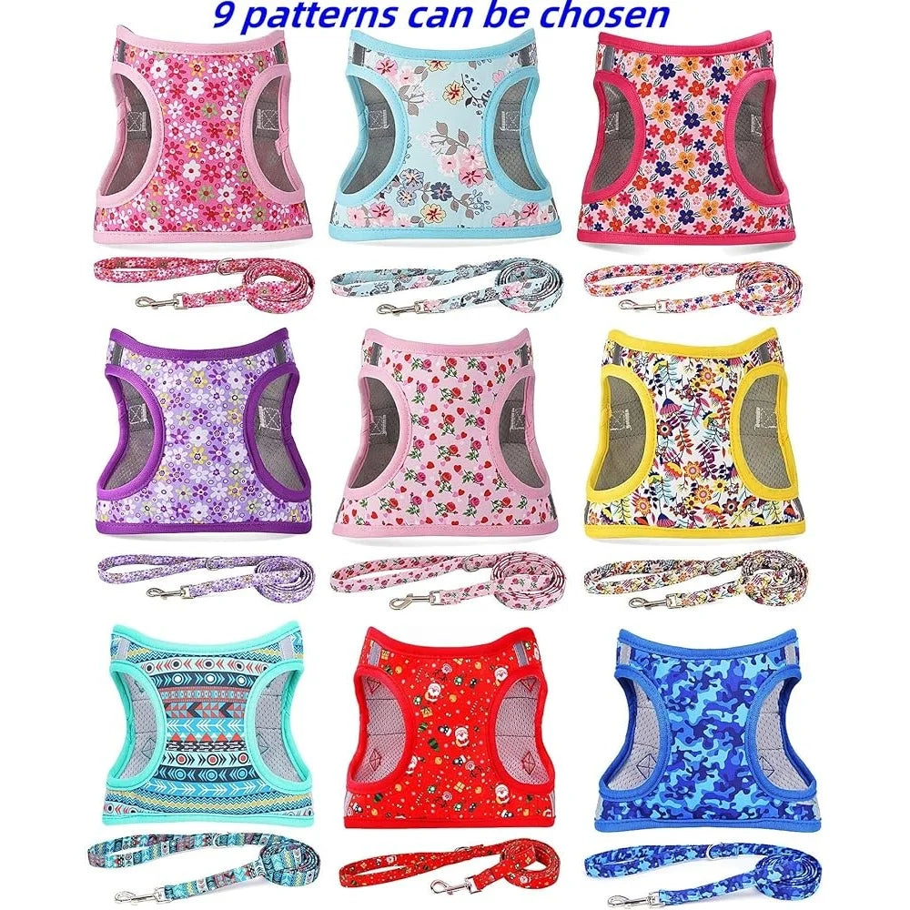 Reflective No Pull Dog Harness Leash Set Padded Mesh Vest