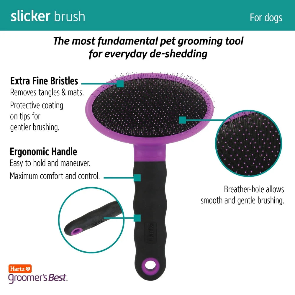 Slicker Brush Large Dogs Ergonomic Design Detangles Removes Mats Gently Grabs Loose Hair Distributes Natural Oils Essential