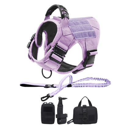 Military Camouflage Dog Harness With Adjustable Leash