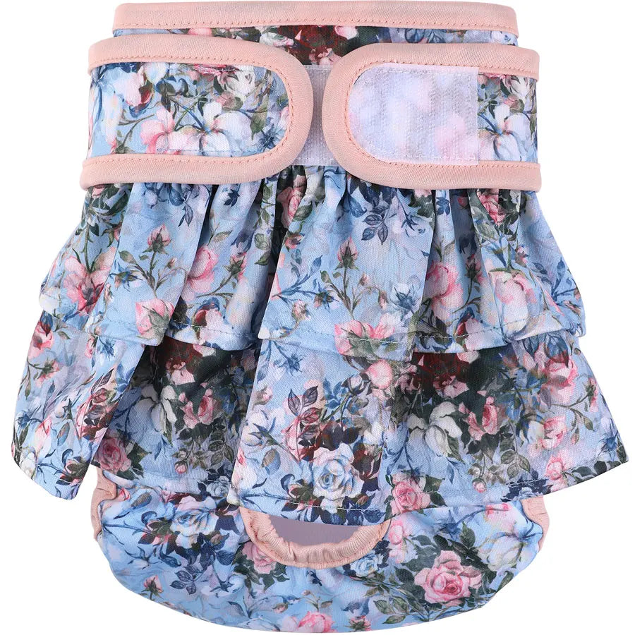 NONECN Adjustable Dog Diapers Female Reusable Washable Flower Pattern