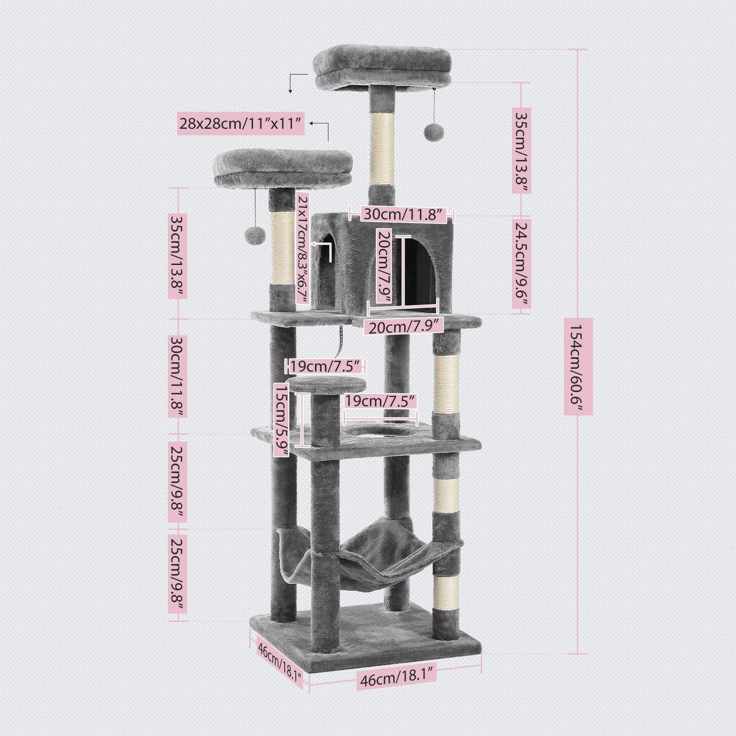 PAWZ Road Multi Level Cat Tree Tower Scratching Post Indoor