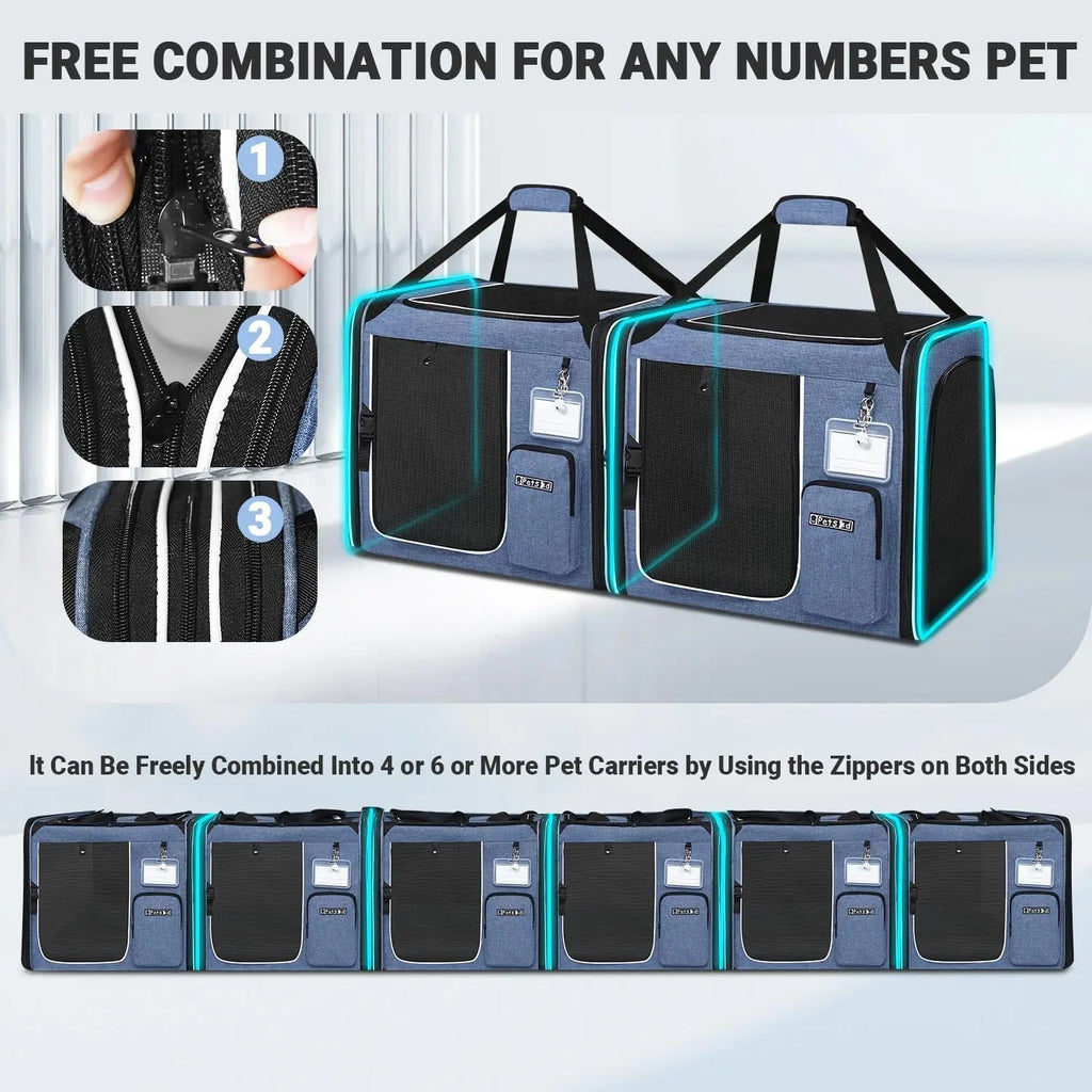 2-In-1 Cat Travel Carrier With Litter Box For Multiple Cats