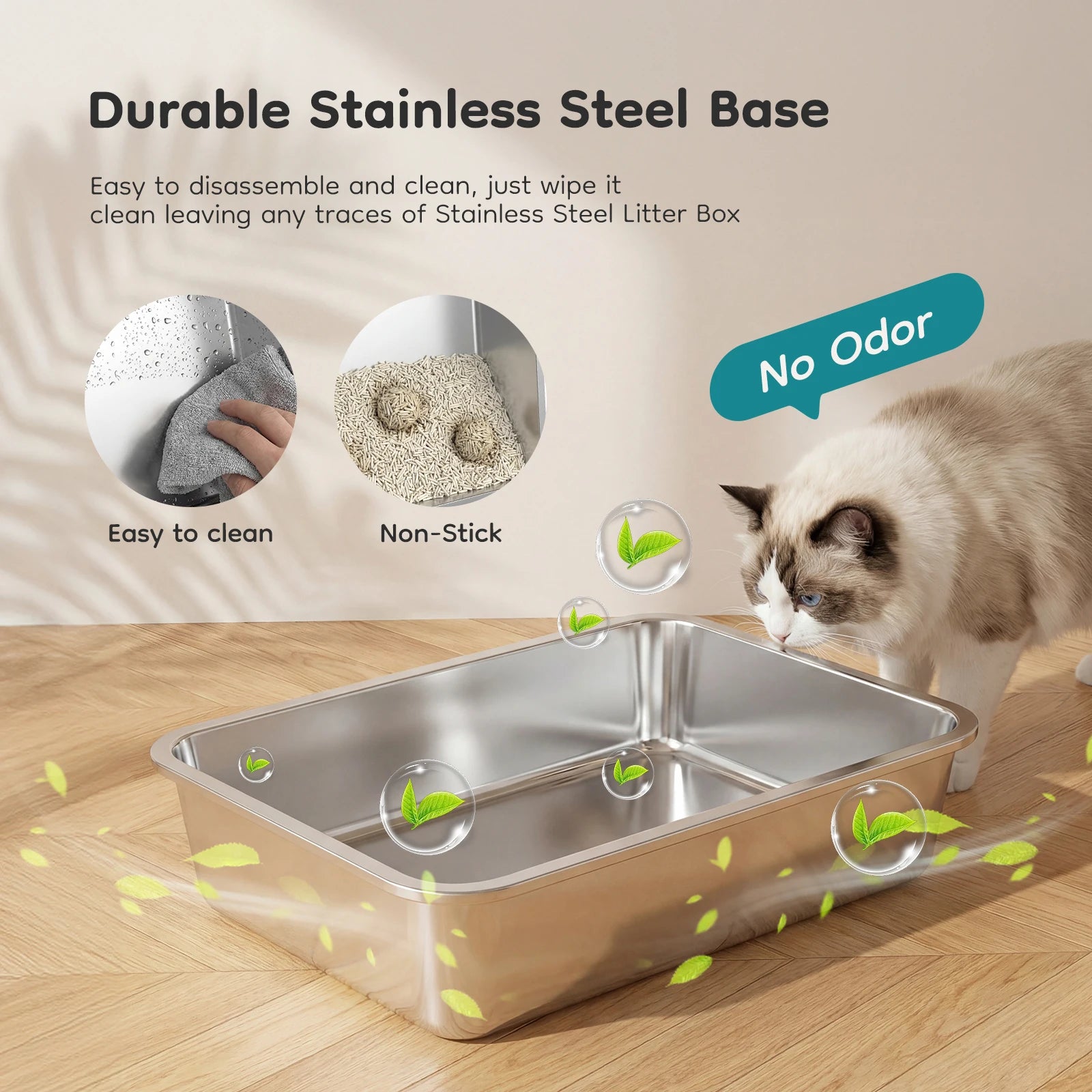 Stainless Steel Cat Litter Box Enclosed For Large Cats