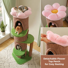 PAWZ Road Cat Tree Tower With Four Condos Luxury Indoor