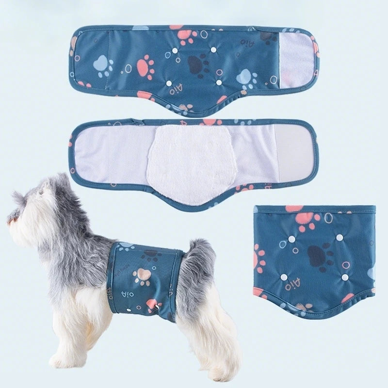 Adjustable Cartoon Animals Pet Dog Diapers Washable Males Absorbent for Dog Reusable Pet Panties Shorts Physiological Pants