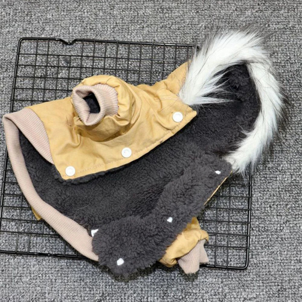 Hign-concerned Winter Dog Coat With Harness Windproof Hiking Jacket