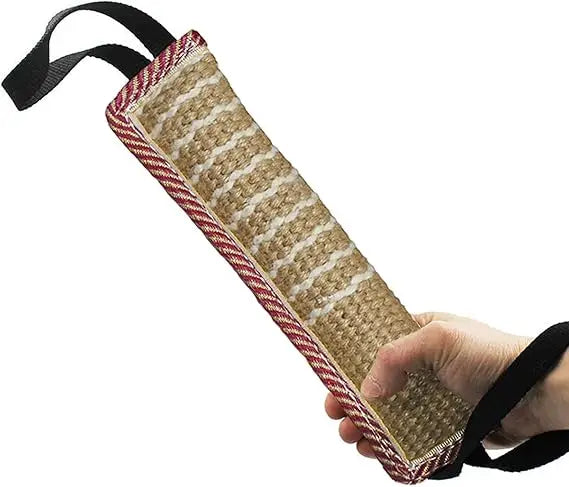 Dog Tug Toy Jute Bite Pillow With Two Handles Training
