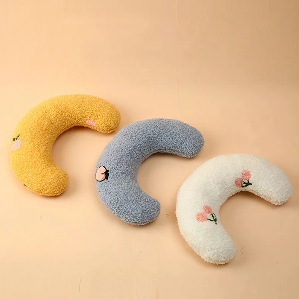 TWISTER.CKCN Velvet Pet Half Moon Pillow U Shaped Calming Toy For Cats And Small Dogs