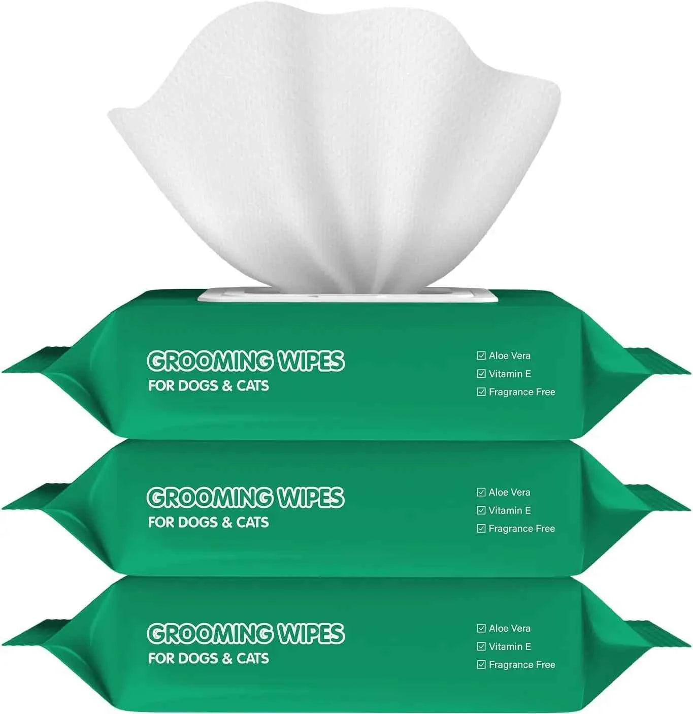 300 Pet Wipes for Dogs & Cats: Plant-Based, Hypoallergenic, Unscented for Paws, Body & Butt - Gentle Cleaning & Deodorizing