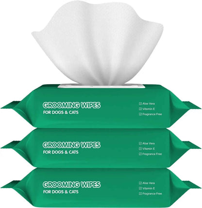300 Pet Wipes for Dogs & Cats: Plant-Based, Hypoallergenic, Unscented for Paws, Body & Butt - Gentle Cleaning & Deodorizing