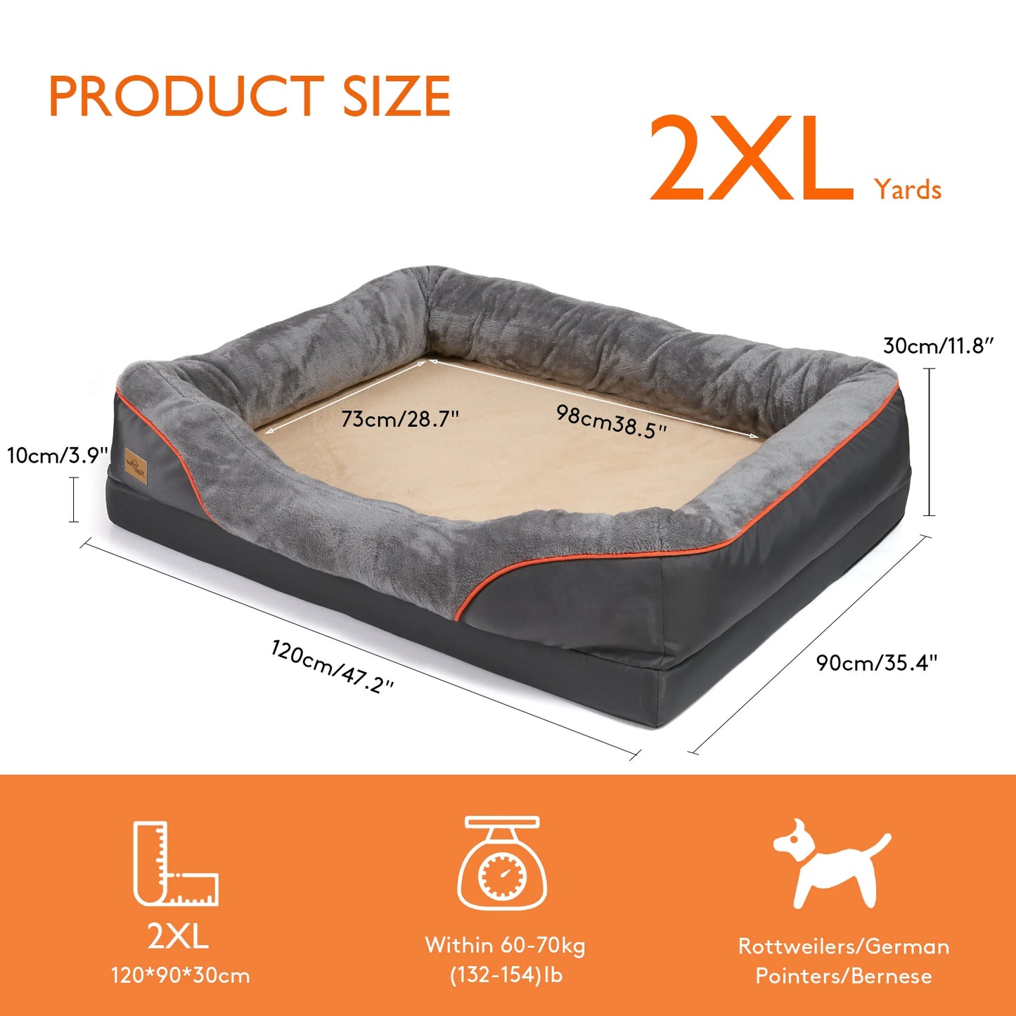 BINGOPAW Dog Bed Soft Comfortable Anti Allergy Fleece Waterproof