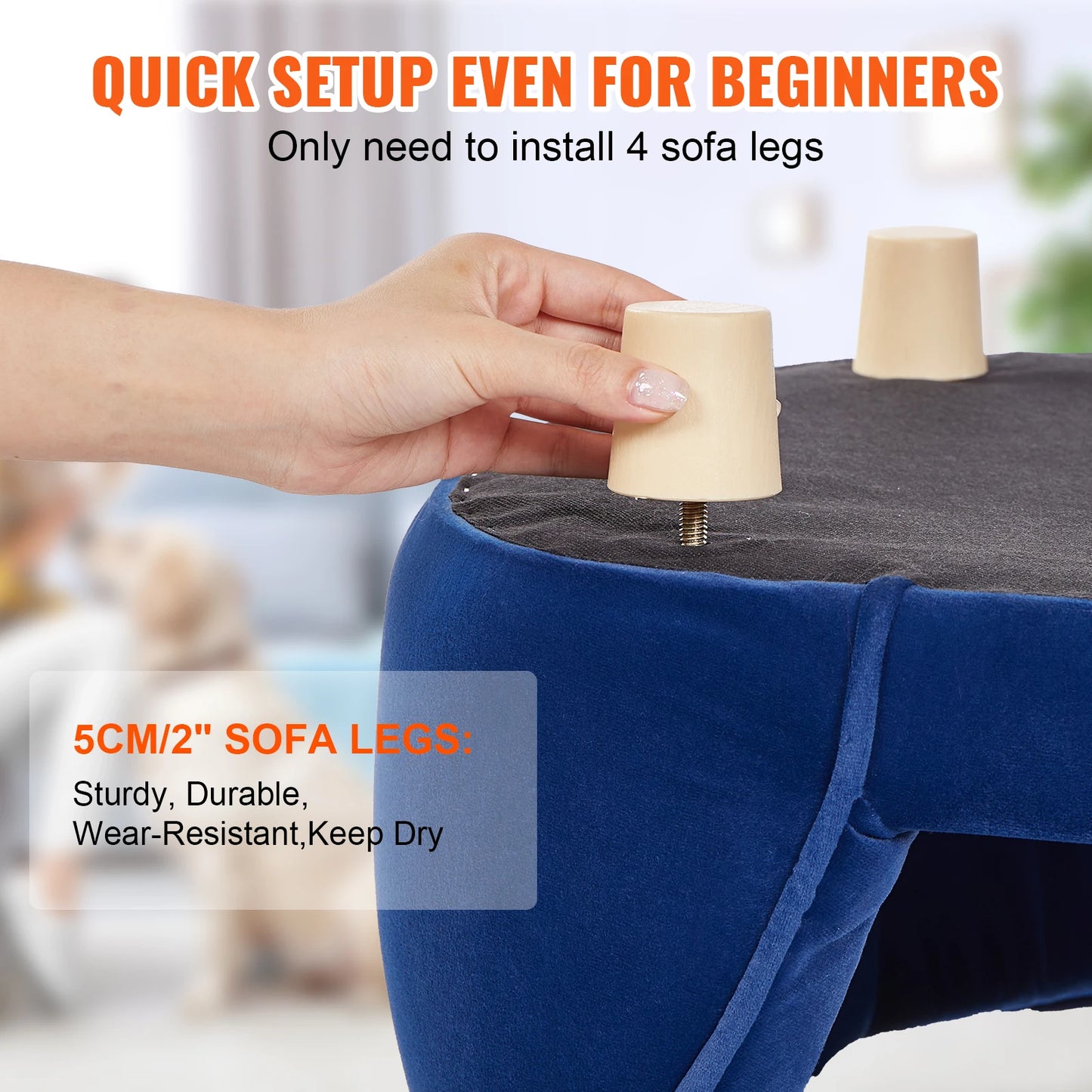 SucceBuy Velvet Pet Sofa for Dogs and Cats Living Room